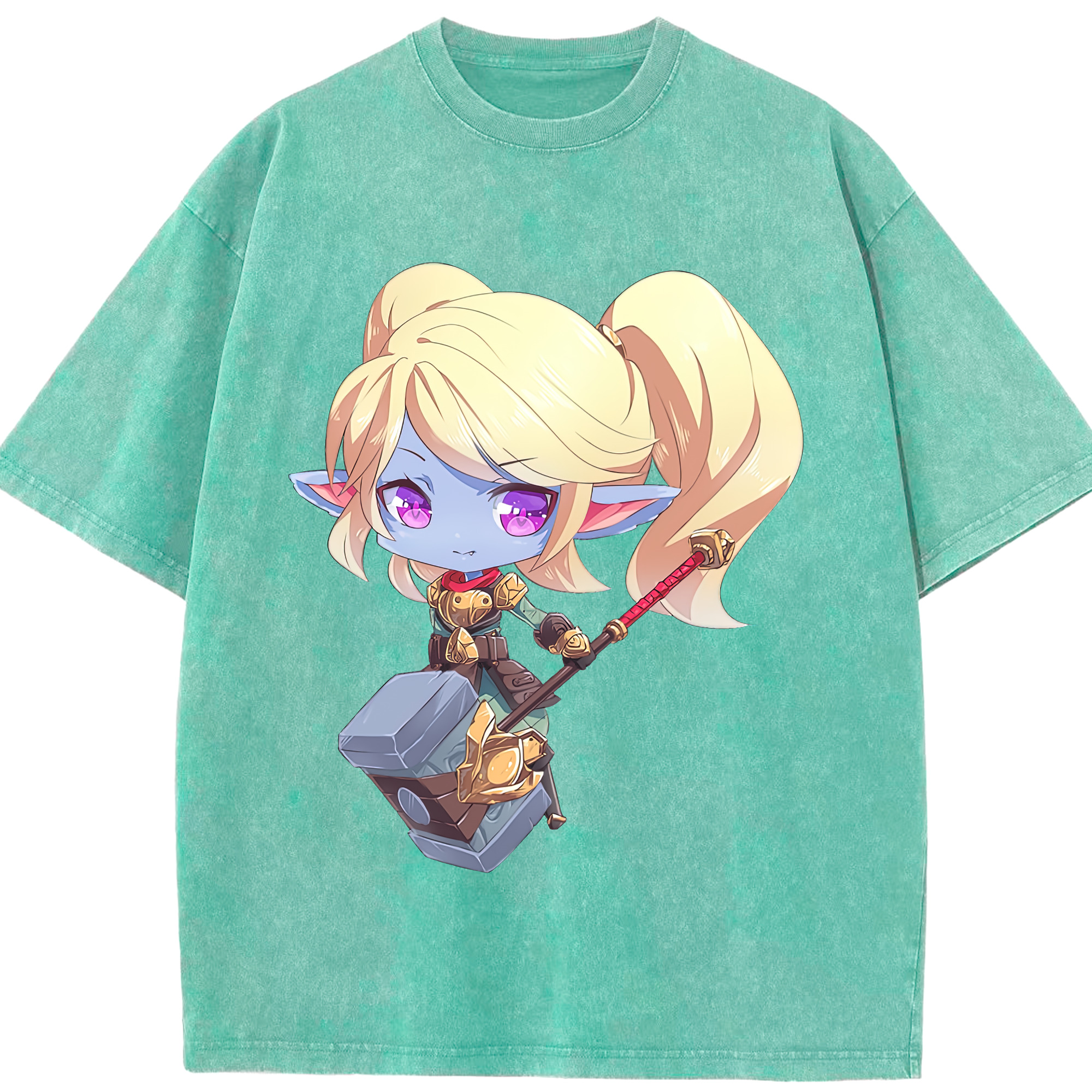 リーグ・オブ・レジェンド League of Legends LOL 綿100% ヴィンテージ風 半袖Tシャツ（フロントプリント）